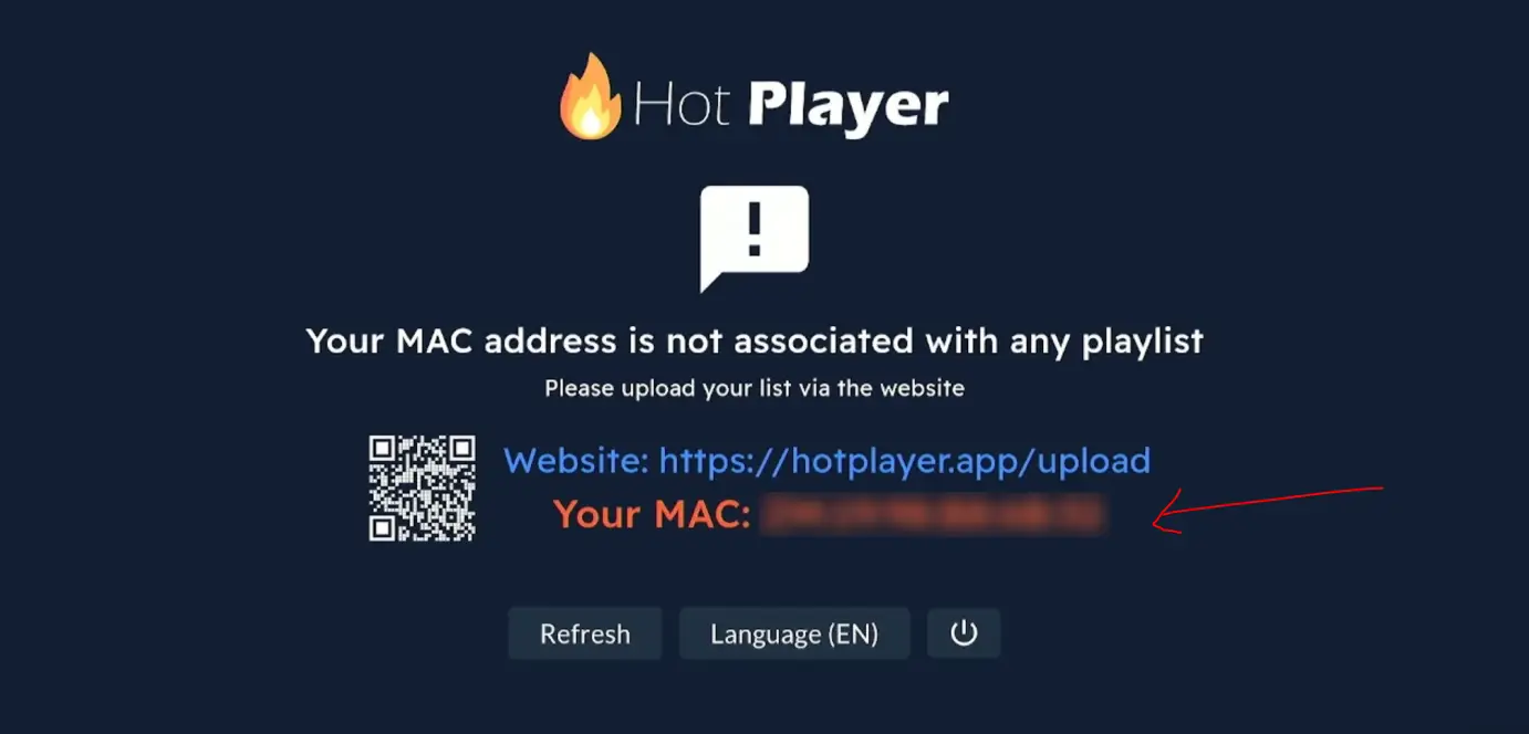 MAC-Adresse in der Hot-Player-App